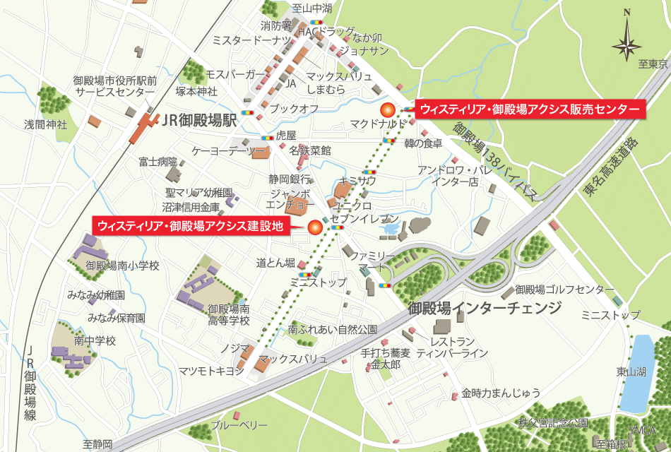 地図：ウィスティリア御殿場アクシス